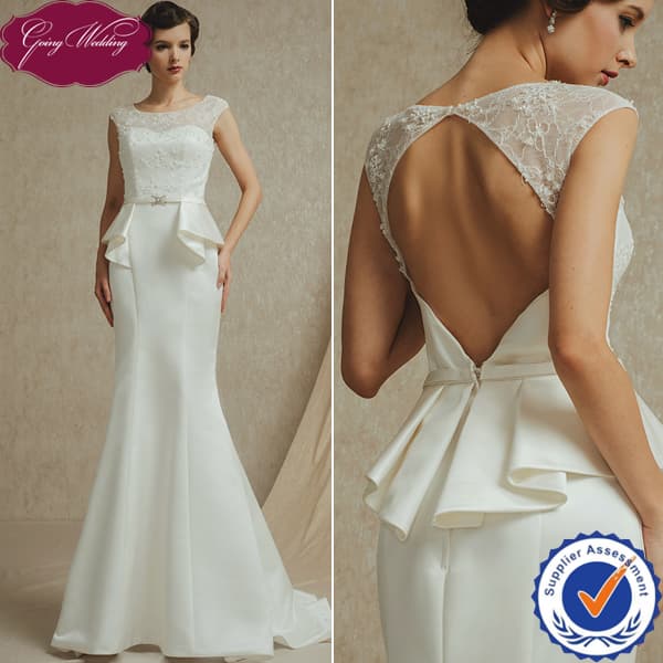 Fashion Lace Top Key Hold Back Bridal Dress